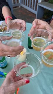 Women toasting together in celebration