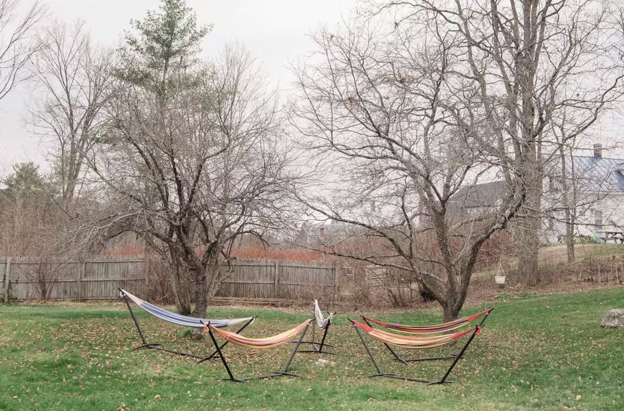 Colorful hammocks on the grounds