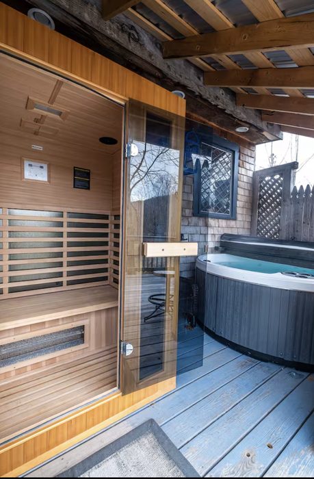 Infrared sauna and hot tub